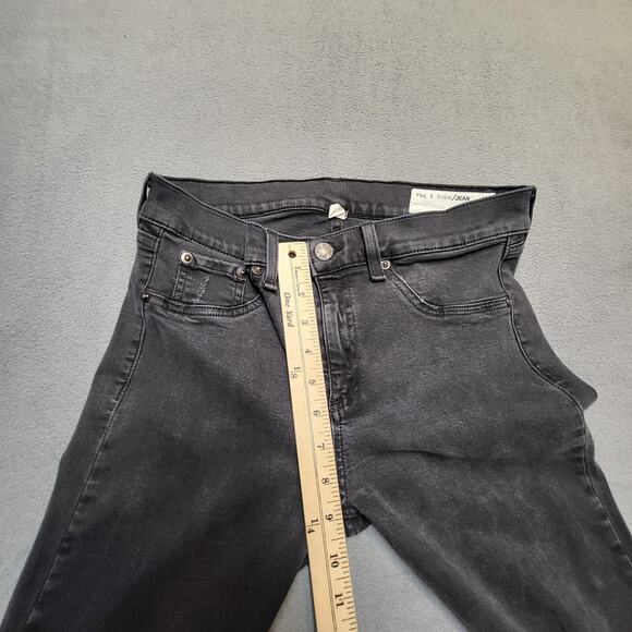 Rag & Bone Jeans Womens 32 Black Skinny Jegging Distressed Stretch Denim - Picture 9 of 12